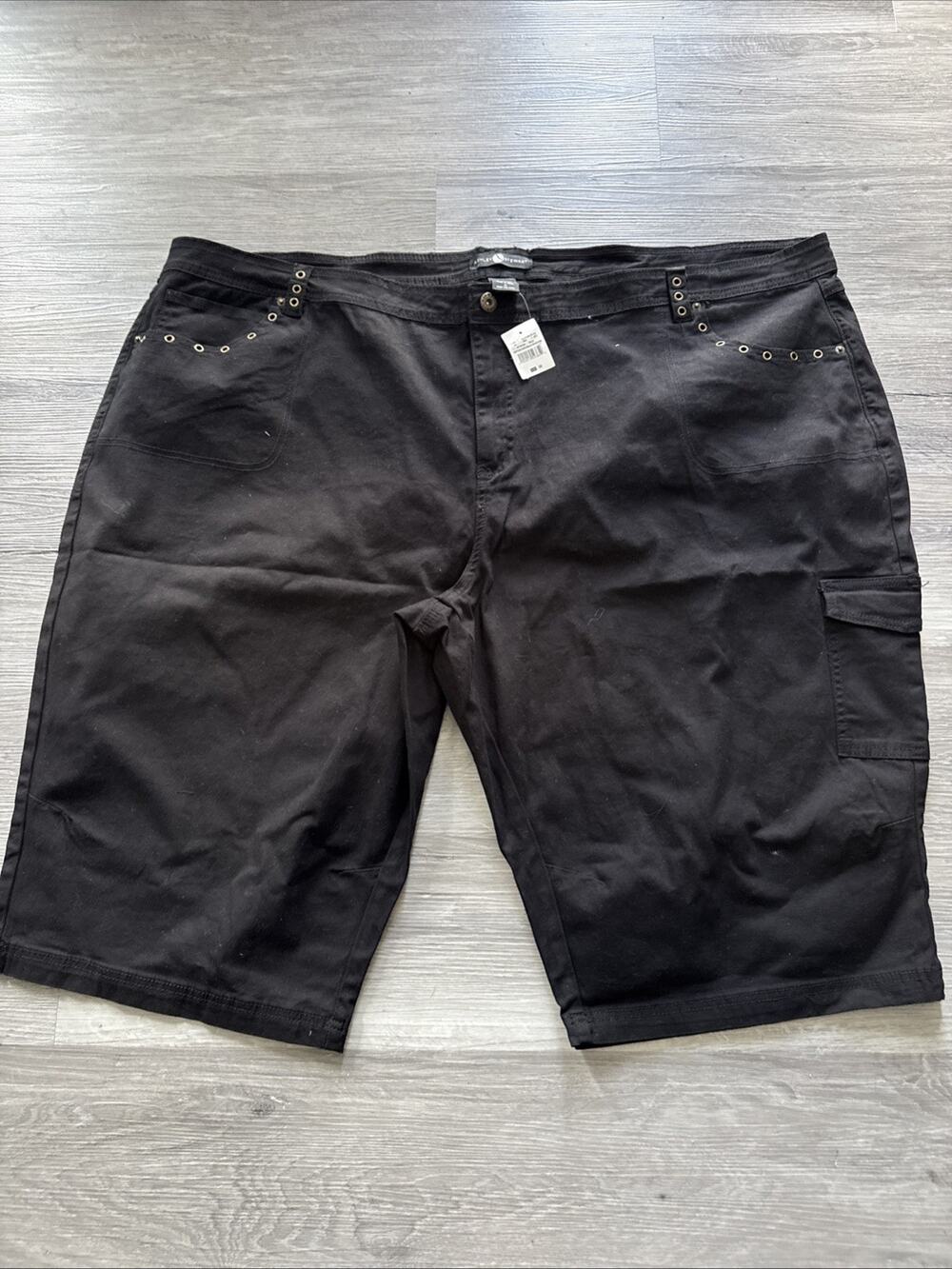 Ashley Stewart Grommet Denim Capris, Black, Size 36